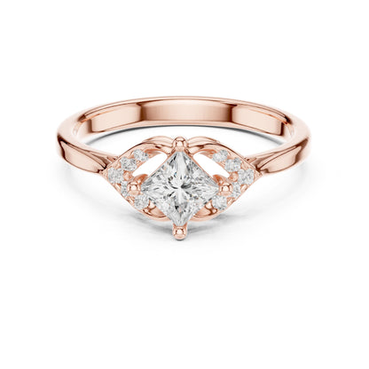 Princess Lab Grown Diamond Side-Stone Engagement Ring