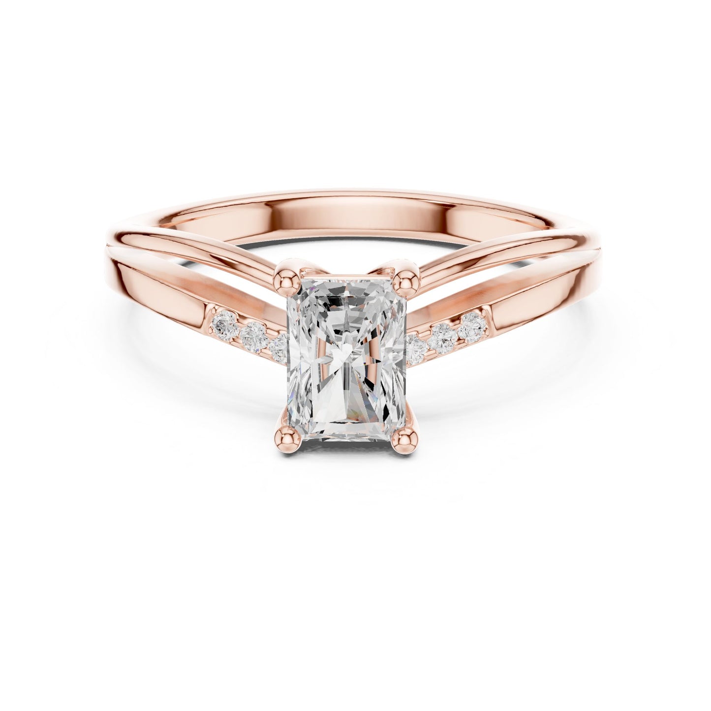 Princess Lab Grown Diamond Side-Stone Engagement Ring