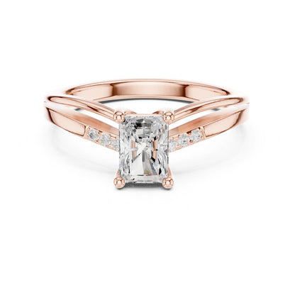 Princess Lab Grown Diamond Side-Stone Engagement Ring