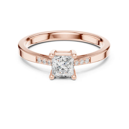 Princess Lab Grown Diamond Side-Stone Engagement Ring