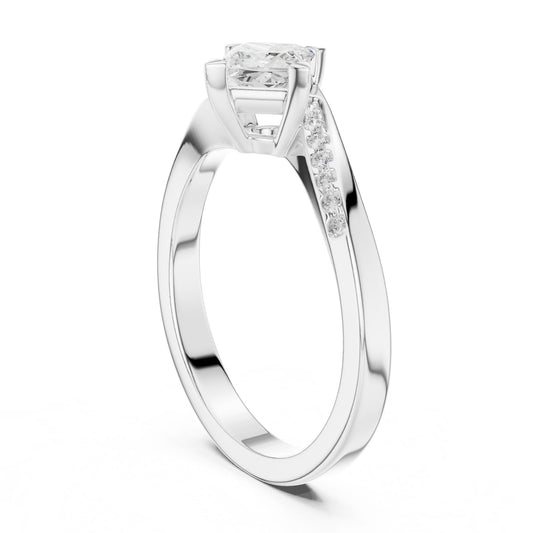 Princess Lab Grown Diamond Side-Stone Engagement Ring