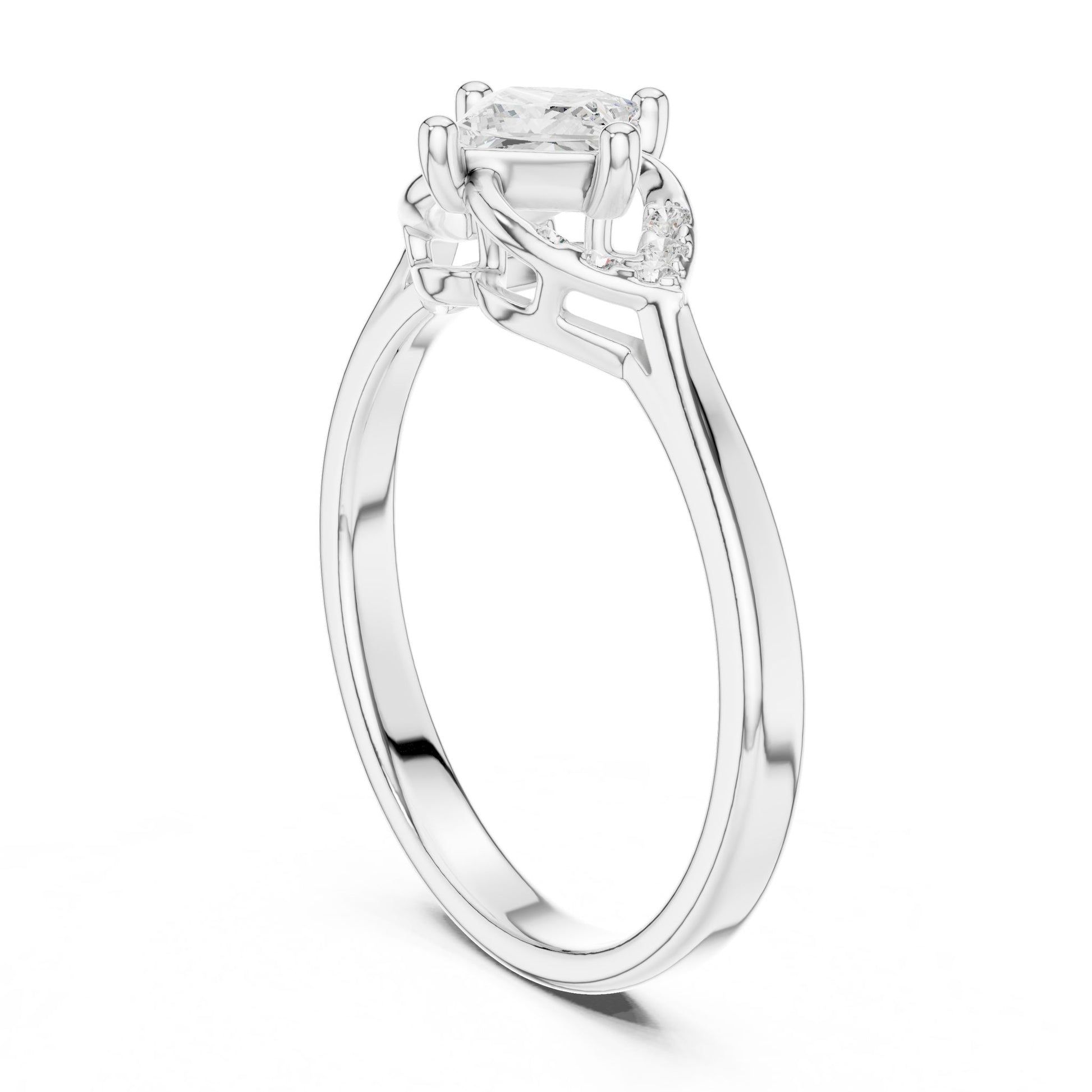 Princess Lab Grown Diamond Side-Stone Engagement Ring