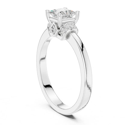 Princess Lab Grown Diamond Side-Stone Engagement Ring