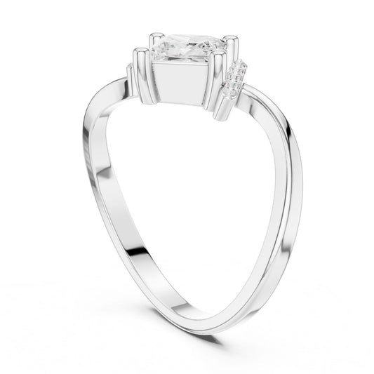 Princess Lab Grown Diamond Side-Stone Engagement Ring
