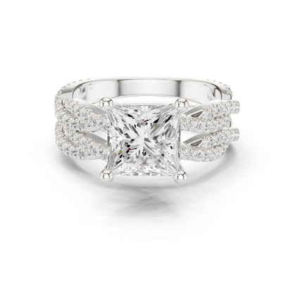 Princess Lab Grown Diamond Side-Stone Engagement Ring