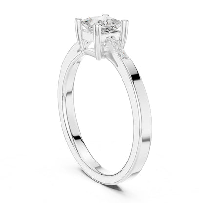 Princess Lab Grown Diamond Side-Stone Engagement Ring