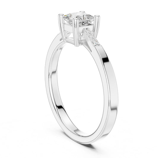 Princess Lab Grown Diamond Side-Stone Engagement Ring