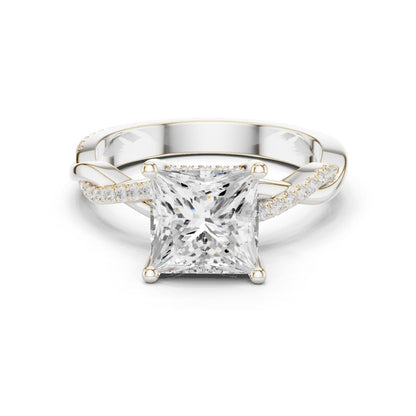 Princess Lab Grown Diamond Side-Stone Engagement Ring