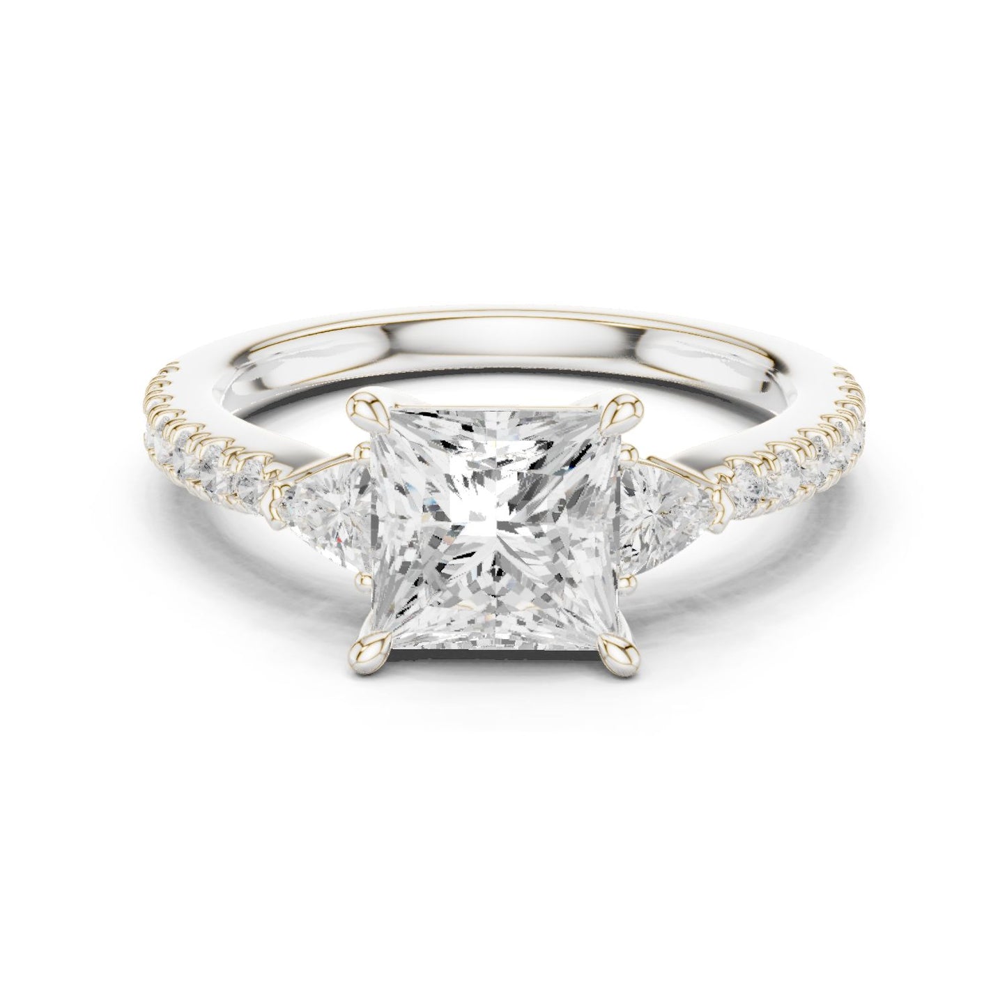 Princess Lab Grown Diamond Side-Stone Engagement Ring