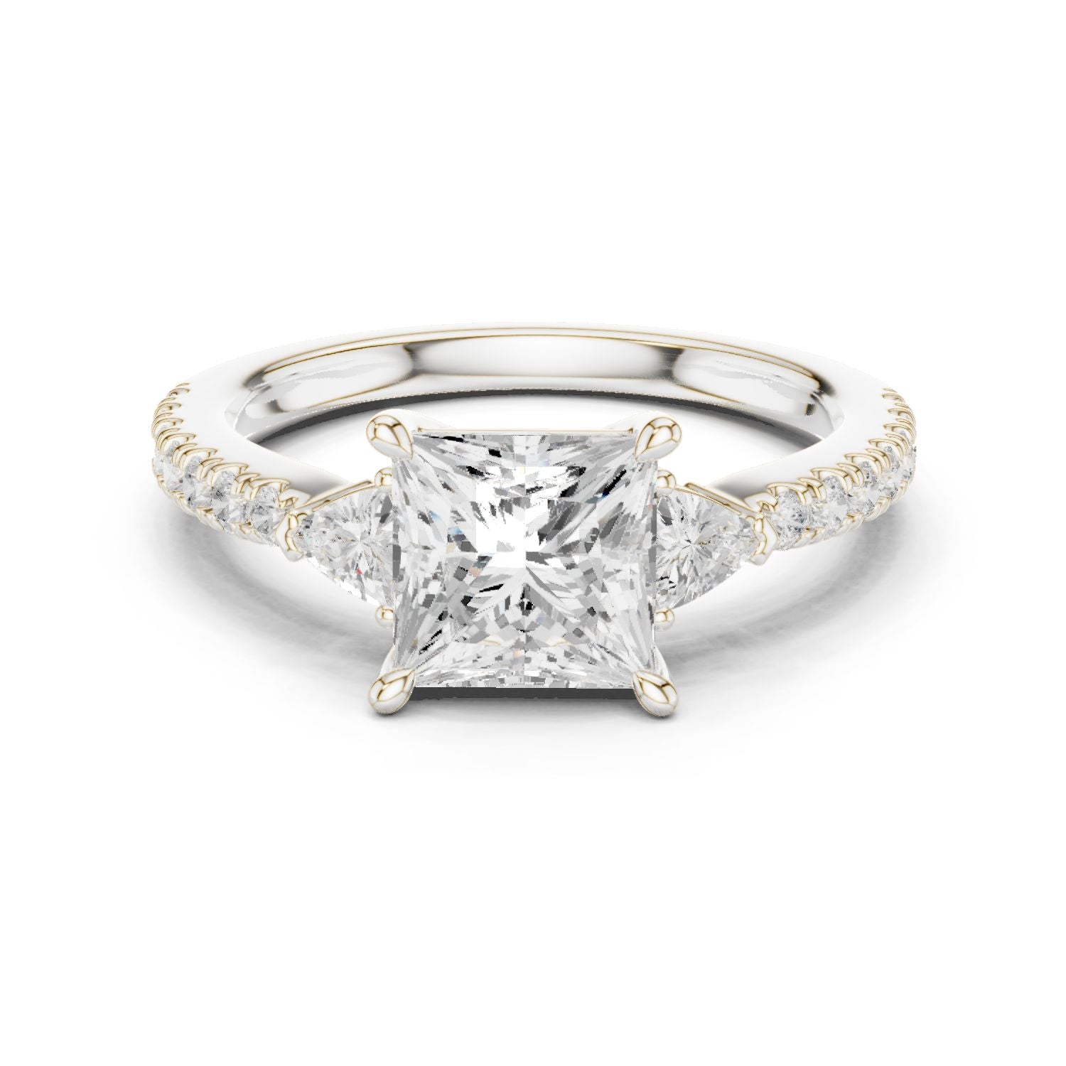 Princess Lab Grown Diamond Side-Stone Engagement Ring