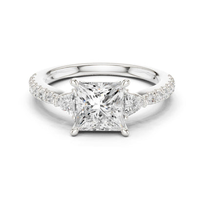 Princess Lab Grown Diamond Side-Stone Engagement Ring