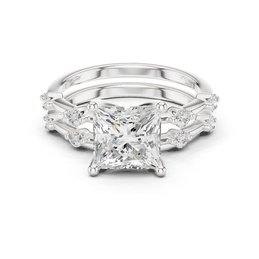 Princess Lab Grown Diamond Side-Stone Engagement Ring