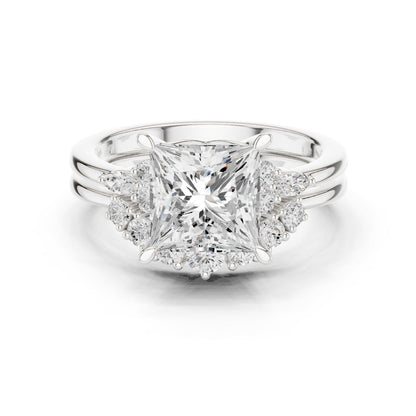 Princess Lab Grown Diamond Side-Stone Engagement Ring