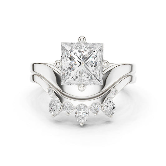 Princess Lab Grown Diamond Side-Stone Engagement Ring