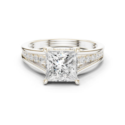 Princess Lab Grown Diamond Side-Stone Engagement Ring