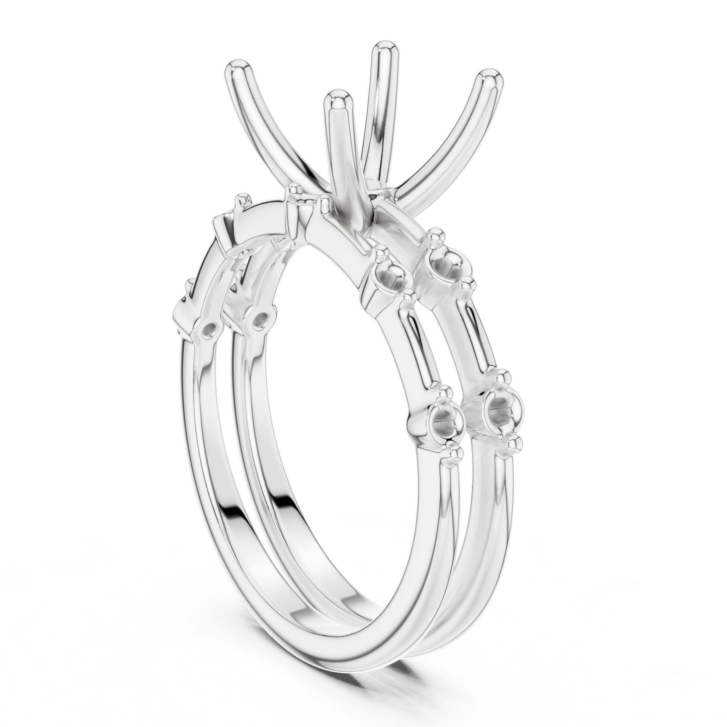 Princess Lab Grown Diamond Side-Stone Engagement Ring