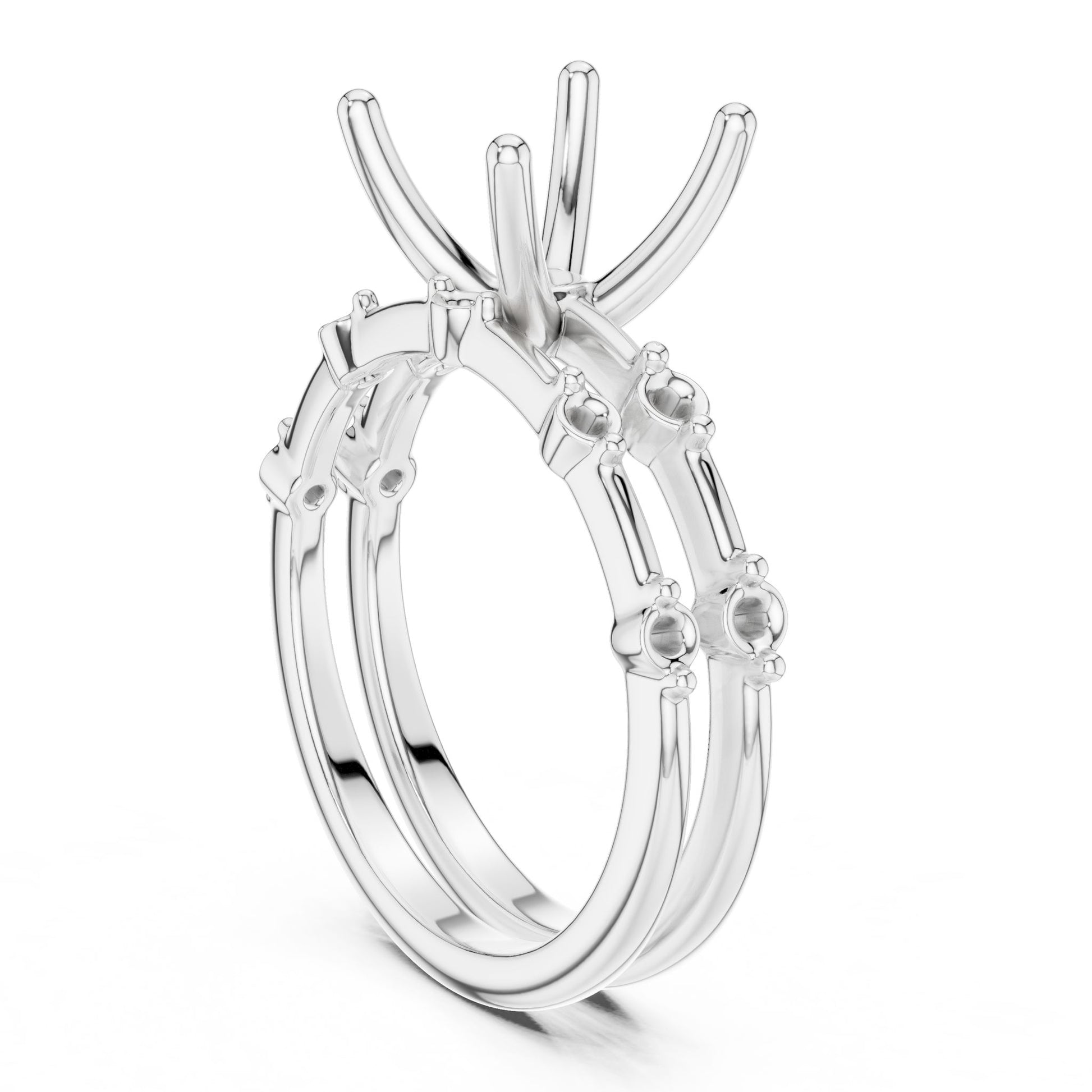 Princess Lab Grown Diamond Side-Stone Engagement Ring