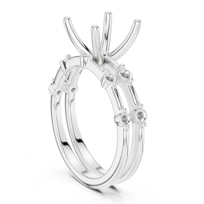 Princess Lab Grown Diamond Side-Stone Engagement Ring