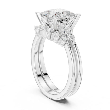 Princess Lab Grown Diamond Side-Stone Engagement Ring