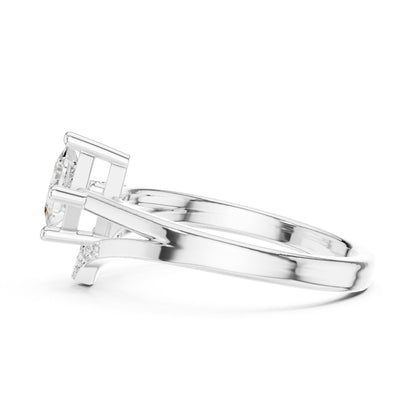 Princess Lab Grown Diamond Side-Stone Engagement Ring