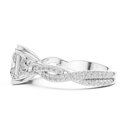 Princess Lab Grown Diamond Side-Stone Engagement Ring