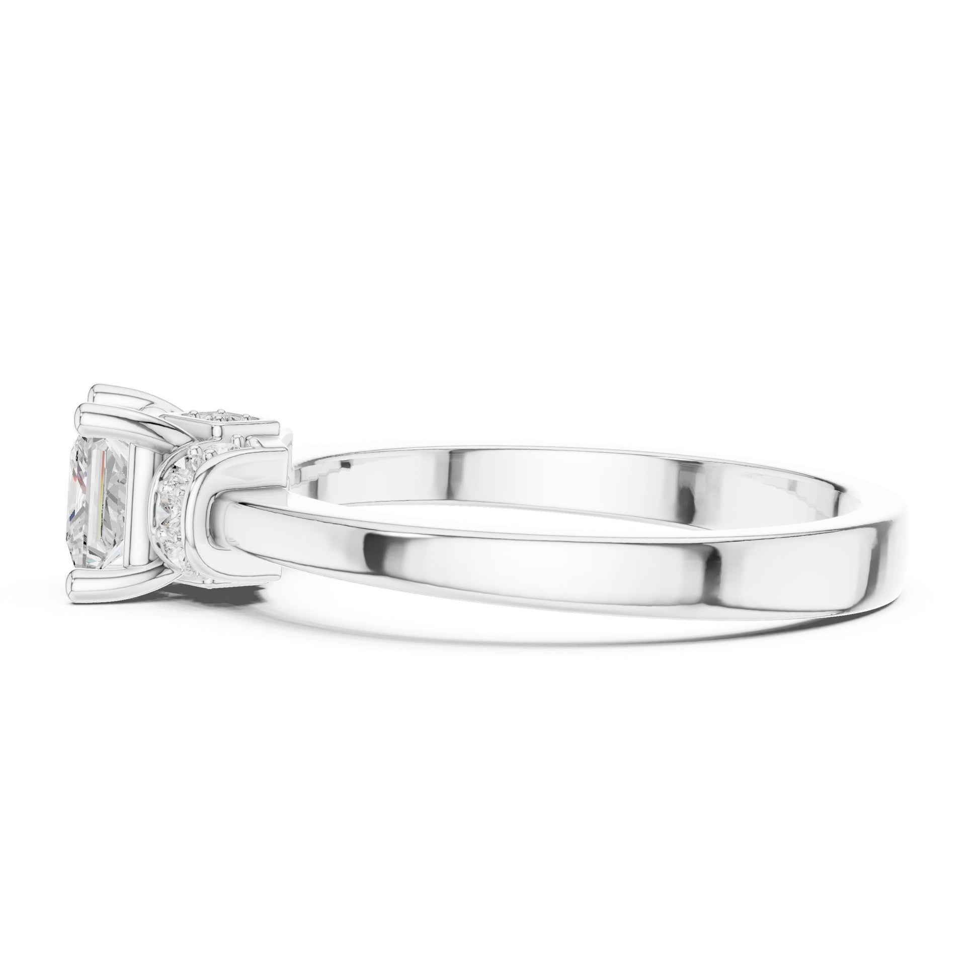 Princess Lab Grown Diamond Side-Stone Engagement Ring