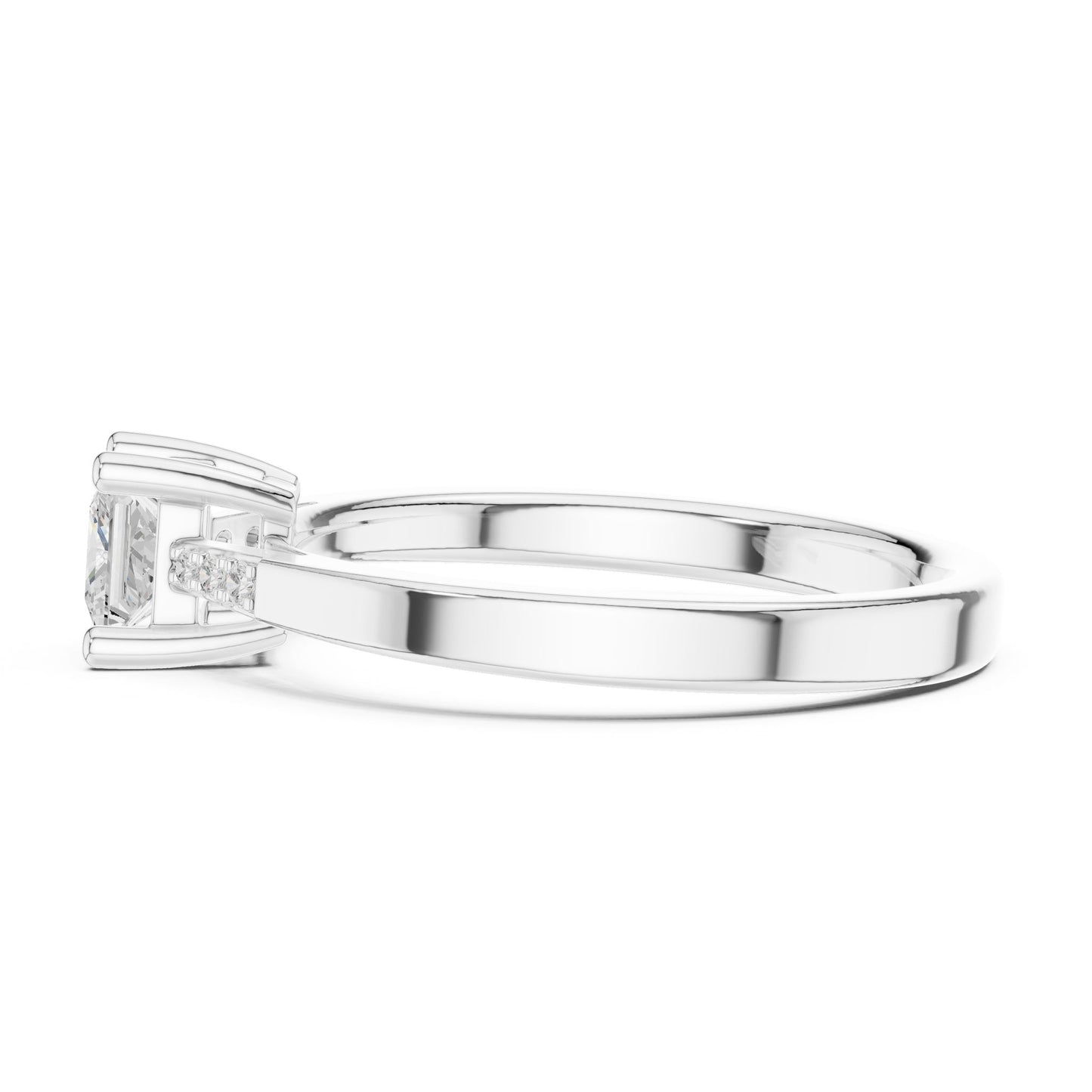 Princess Lab Grown Diamond Side-Stone Engagement Ring