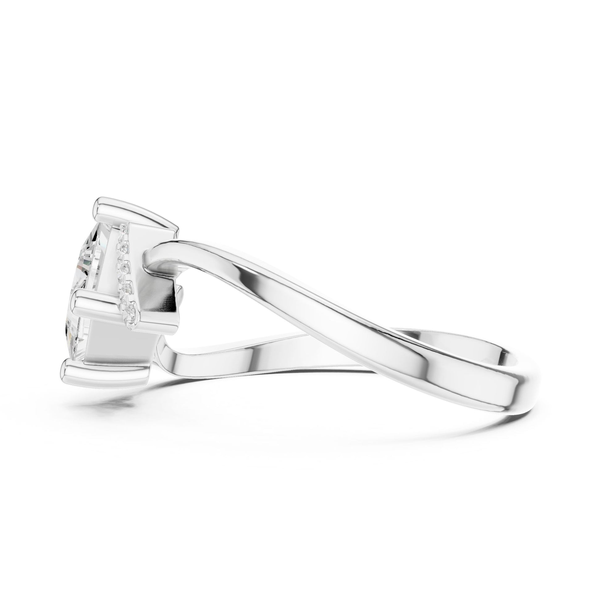 Princess Lab Grown Diamond Side-Stone Engagement Ring