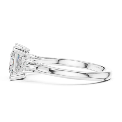 Princess Lab Grown Diamond Side-Stone Engagement Ring