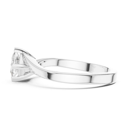 Princess Lab Grown Diamond Side-Stone Engagement Ring