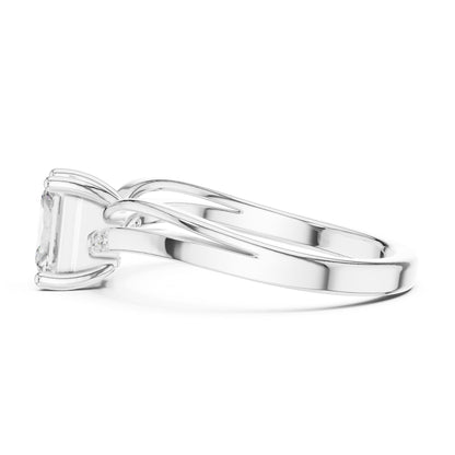 Princess Lab Grown Diamond Side-Stone Engagement Ring