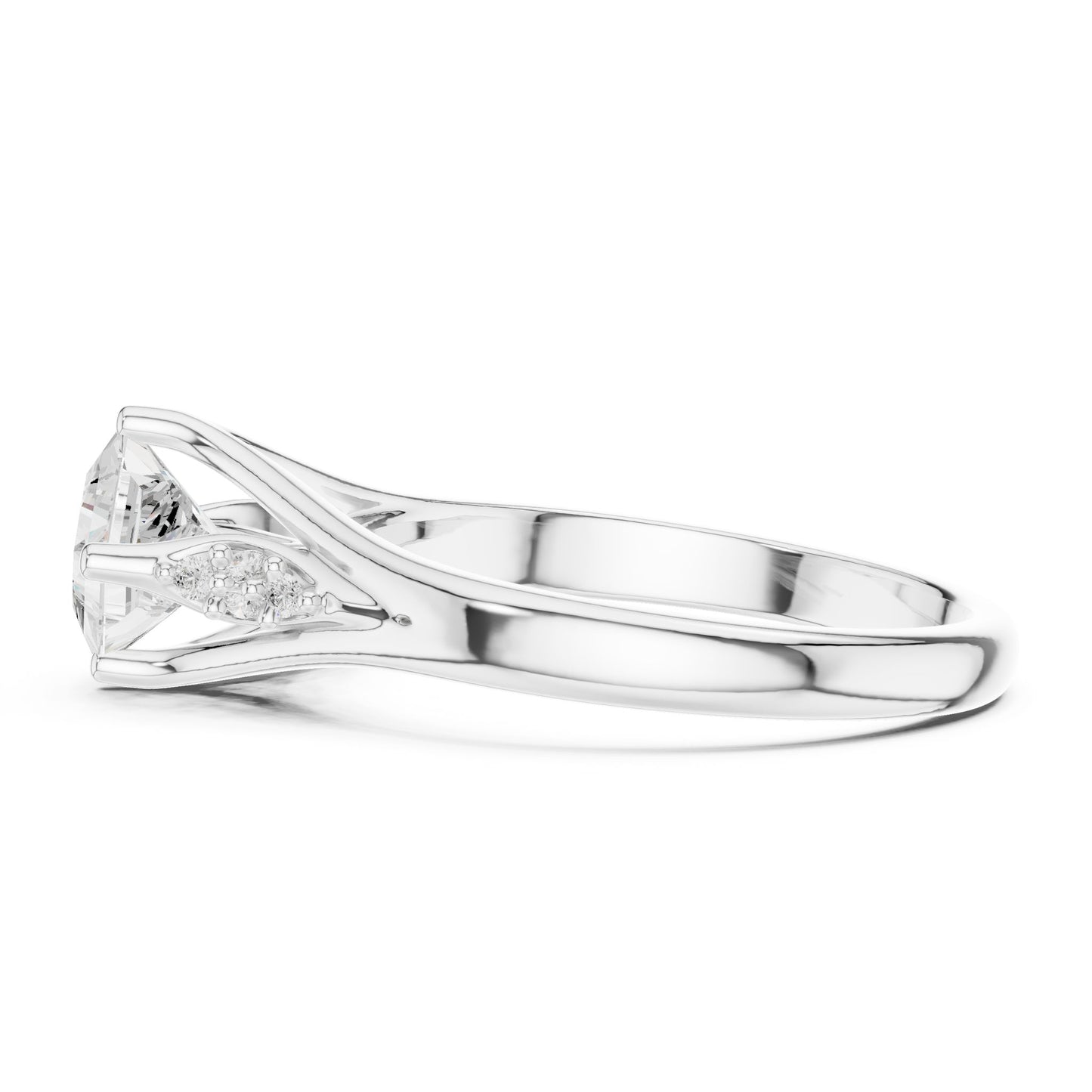 Princess Lab Grown Diamond Side-Stone Engagement Ring