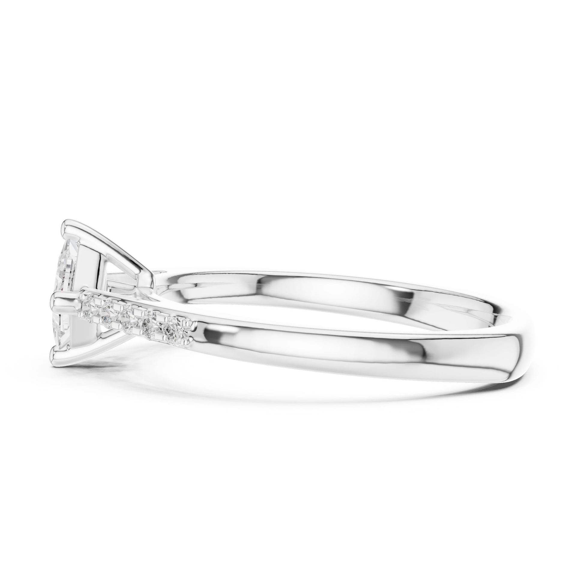 Princess Lab Grown Diamond Side-Stone Engagement Ring