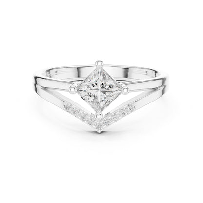 Princess Lab Grown Diamond Side-Stone Engagement Ring