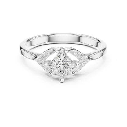 Princess Lab Grown Diamond Side-Stone Engagement Ring