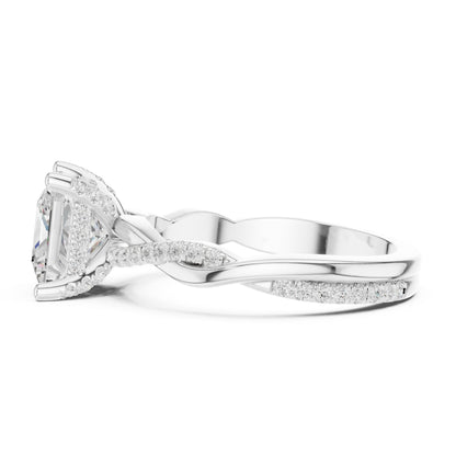 Princess Lab Grown Diamond Side-Stone Engagement Ring
