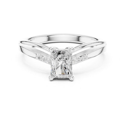 Princess Lab Grown Diamond Side-Stone Engagement Ring
