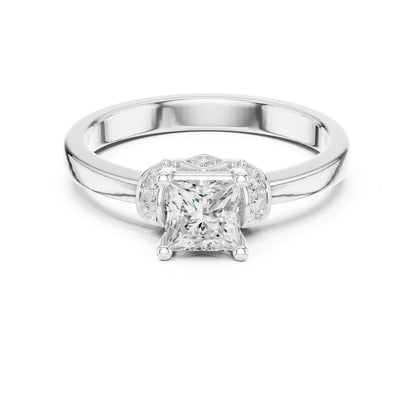 Princess Lab Grown Diamond Side-Stone Engagement Ring