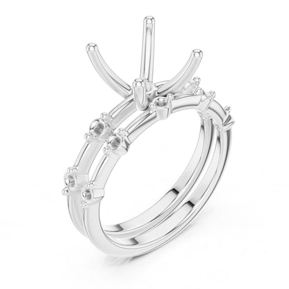Princess Lab Grown Diamond Side-Stone Engagement Ring