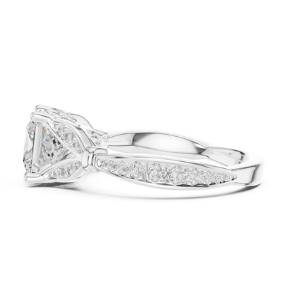 Princess Lab Grown Diamond Side-Stone Engagement Ring