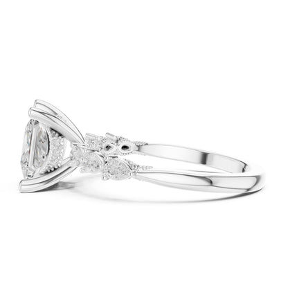 Princess Lab Grown Diamond Side-Stone Engagement Ring