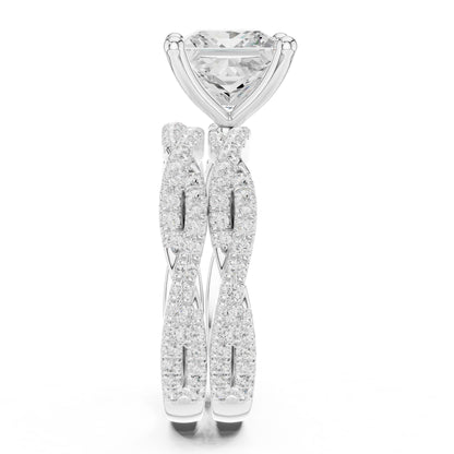 Princess Lab Grown Diamond Side-Stone Engagement Ring