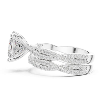 Princess Lab Grown Diamond Side-Stone Engagement Ring