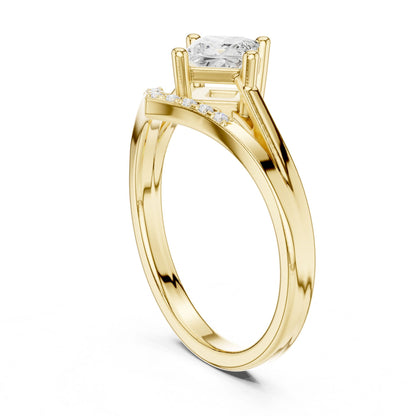 Princess Lab Grown Diamond Side-Stone Engagement Ring