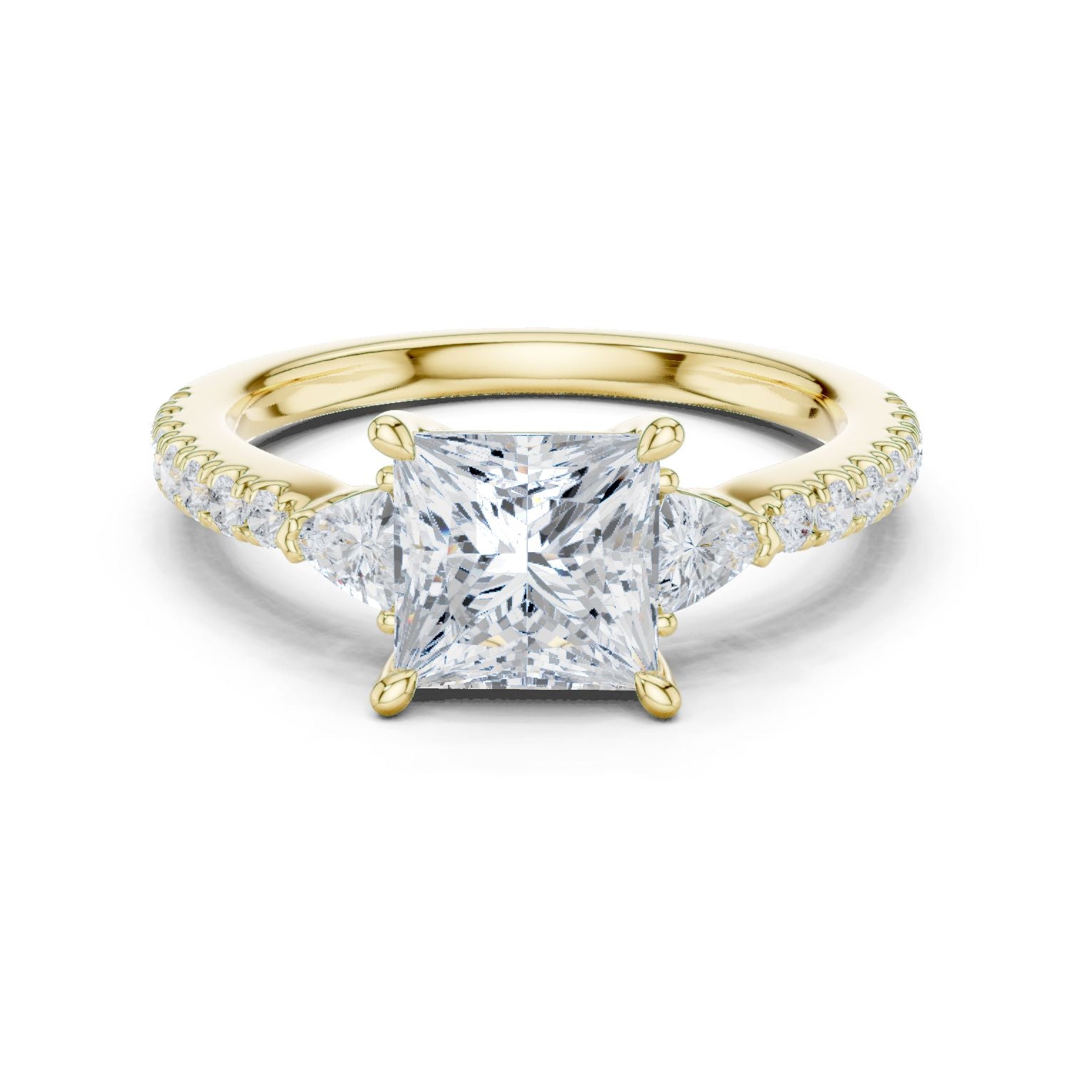Princess Lab Grown Diamond Side-Stone Engagement Ring