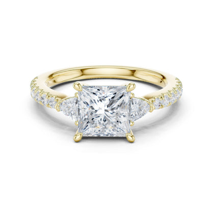 Princess Lab Grown Diamond Side-Stone Engagement Ring