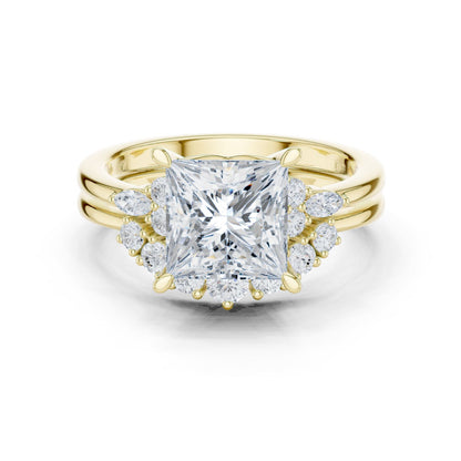 Princess Lab Grown Diamond Side-Stone Engagement Ring