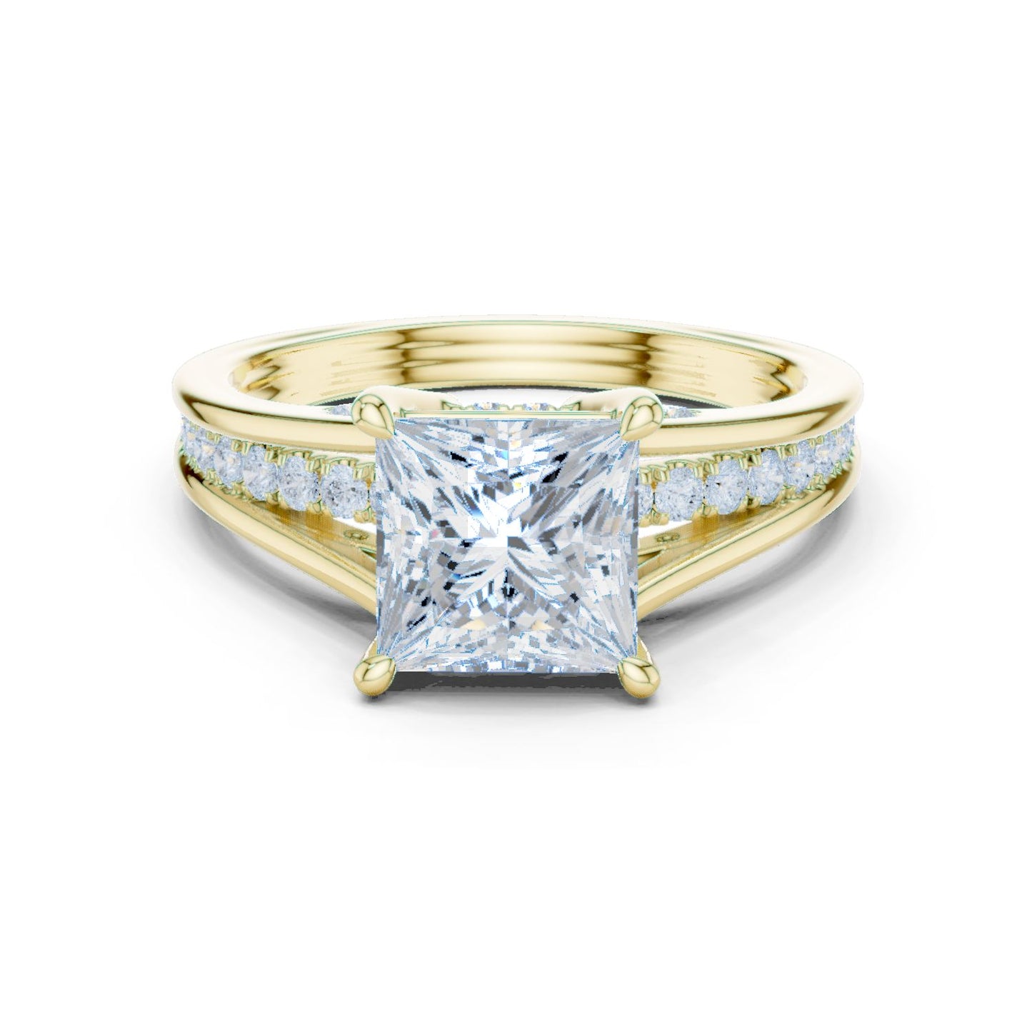 Princess Lab Grown Diamond Side-Stone Engagement Ring