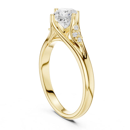 Princess Lab Grown Diamond Side-Stone Engagement Ring