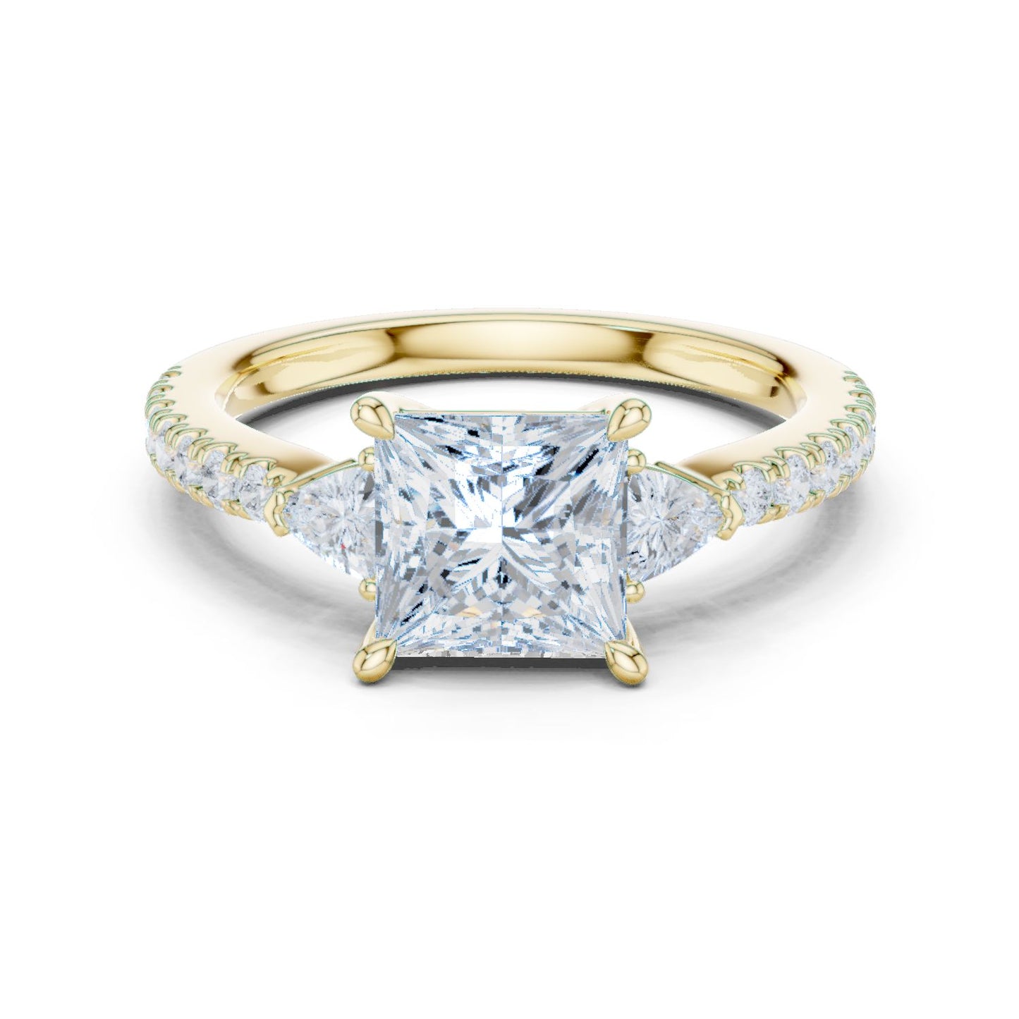 Princess Lab Grown Diamond Side-Stone Engagement Ring